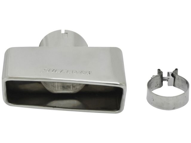 Flowmaster Exhaust Tip, Logo Embossed Polished Stainless, Single Wall, Angle Roll