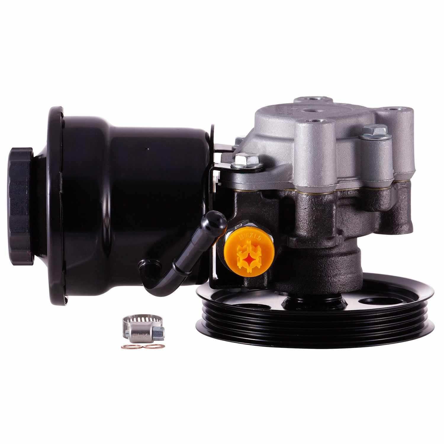 PWR New Power Steering Pump With Pulley and Reservoir  top view frsport 60-5114PR