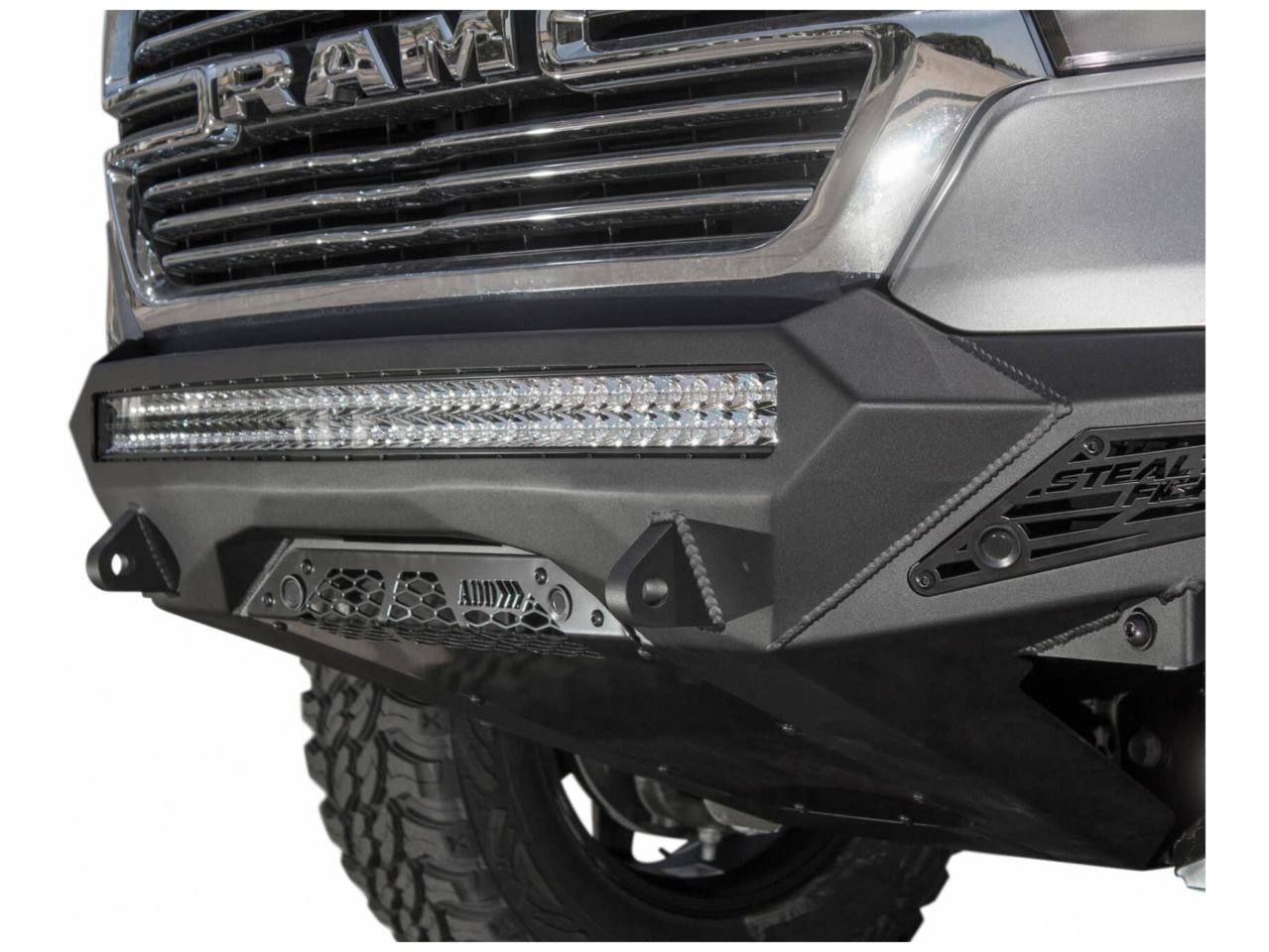 Addictive Desert Designs 2019 Ram 1500 Hammer Black Stealth Fighter Front with Sensor