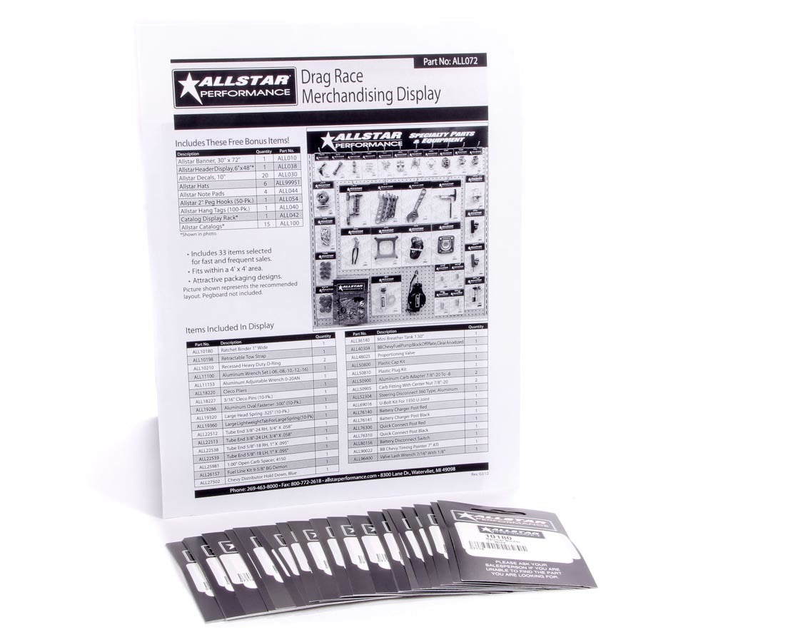 Allstar Performance Merchandising Display Components for ALL072 ALL99155