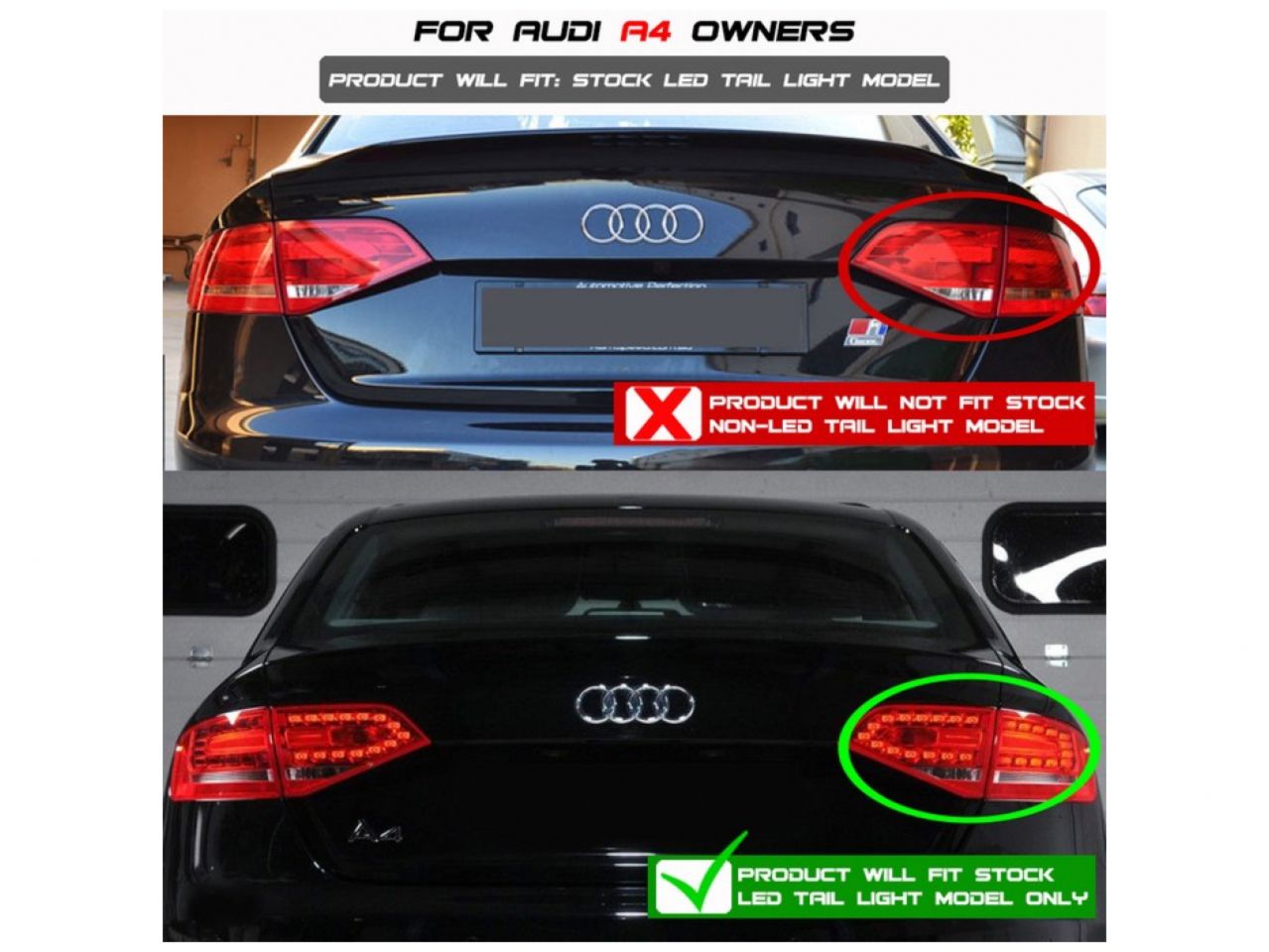 Spyder Audi A4 09-12 4Dr LED Tail Lights - LED Model Only