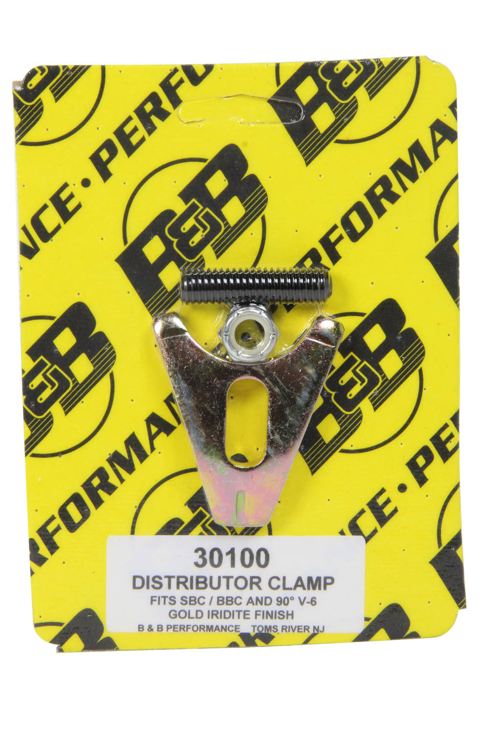 B and B Performance Products Distributor Clamp - Chevy V8- Gold BBP30100