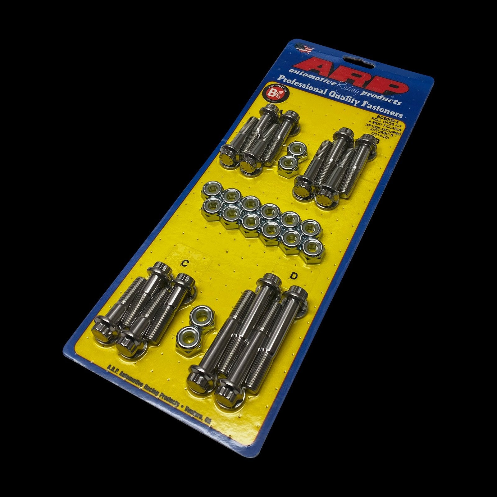Brian Crower <b>BC9000-4</b> - Polaris RZR ARP Roll Cage Bolt kit - 4 Seat