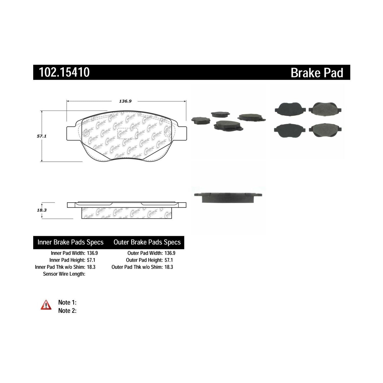 c-tek semi-metallic brake pads with shims frsport 102.15410