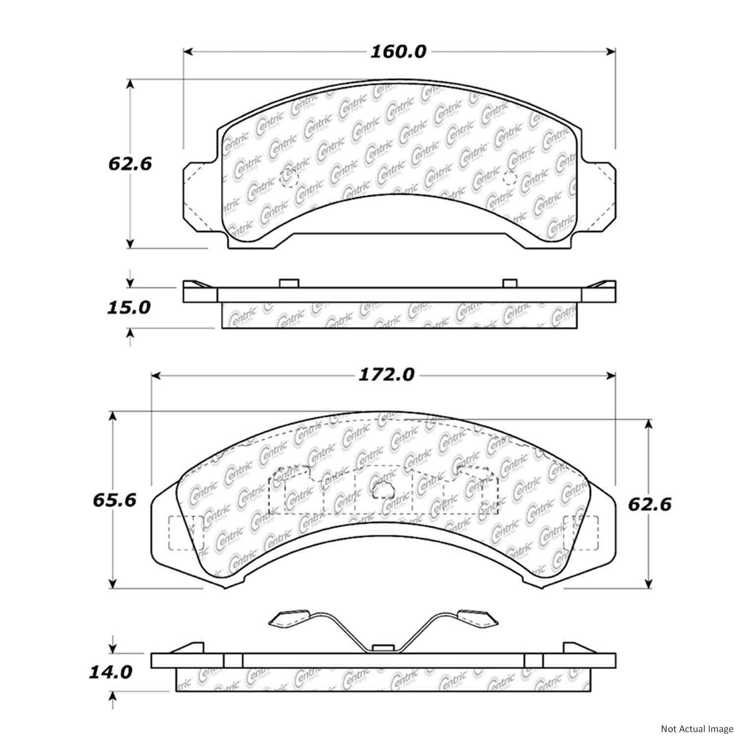 C-Tek Ceramic Brake Pads with Shims top view frsport 103.03870