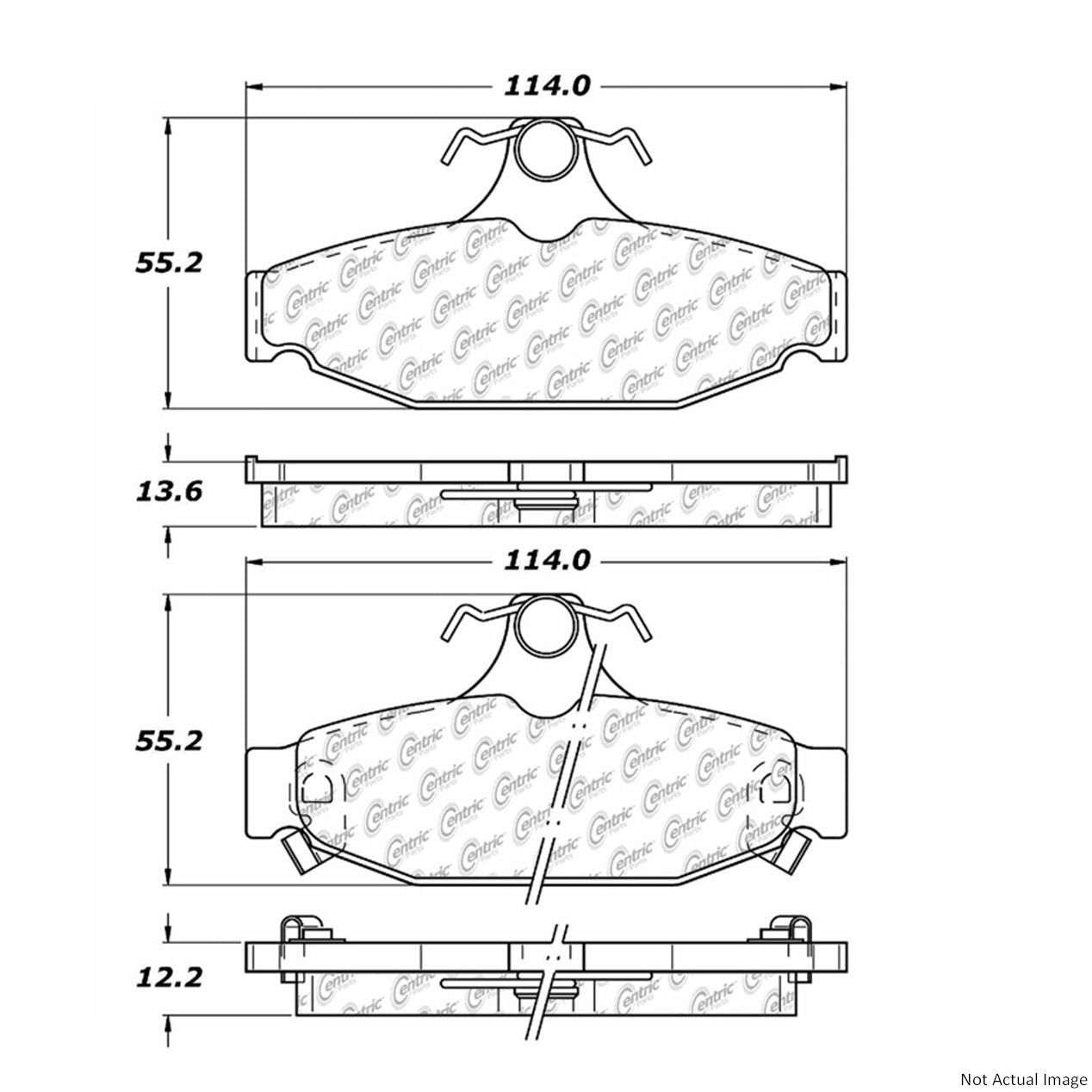 C-Tek Ceramic Brake Pads with Shims top view frsport 103.04130