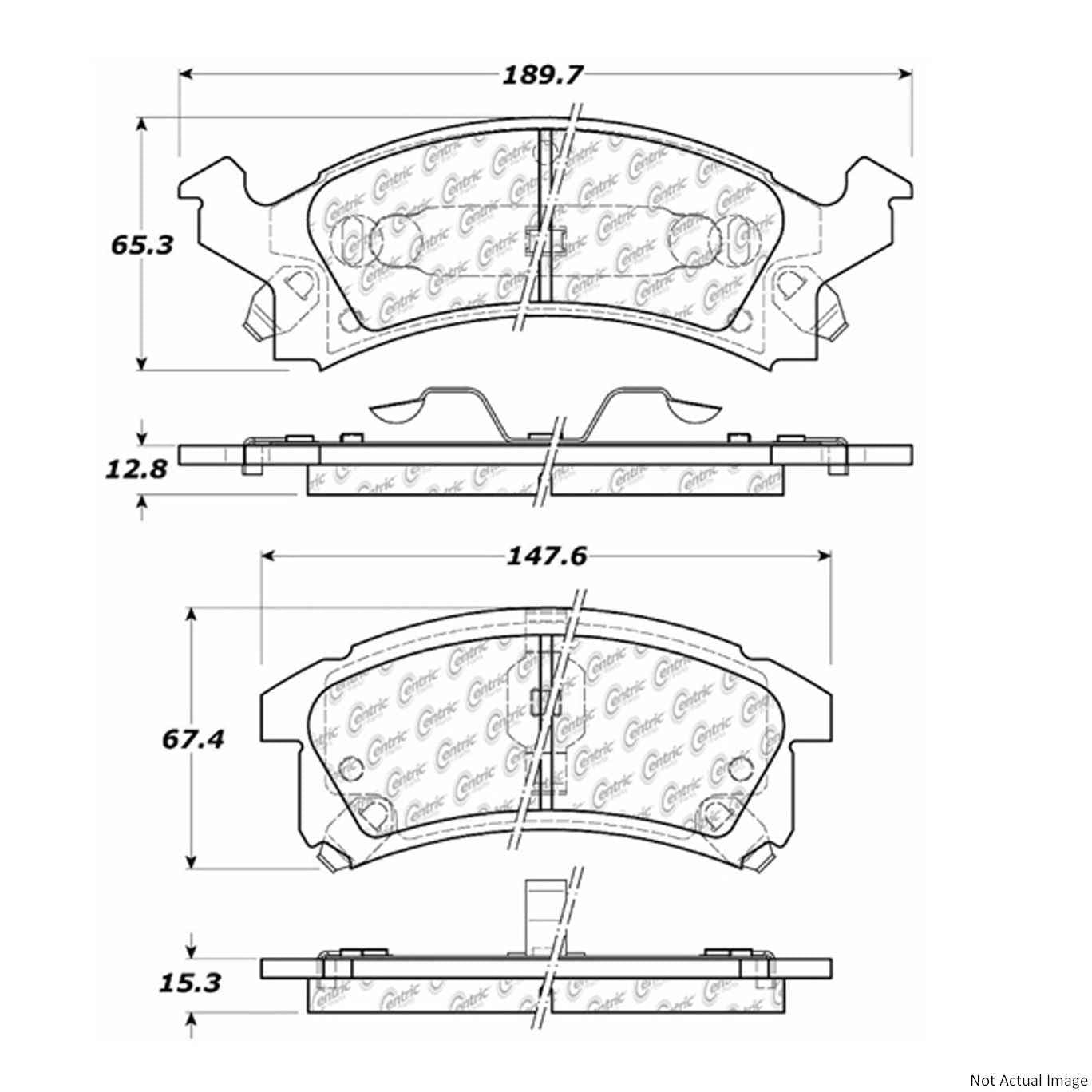 C-Tek Ceramic Brake Pads with Shims top view frsport 103.05060