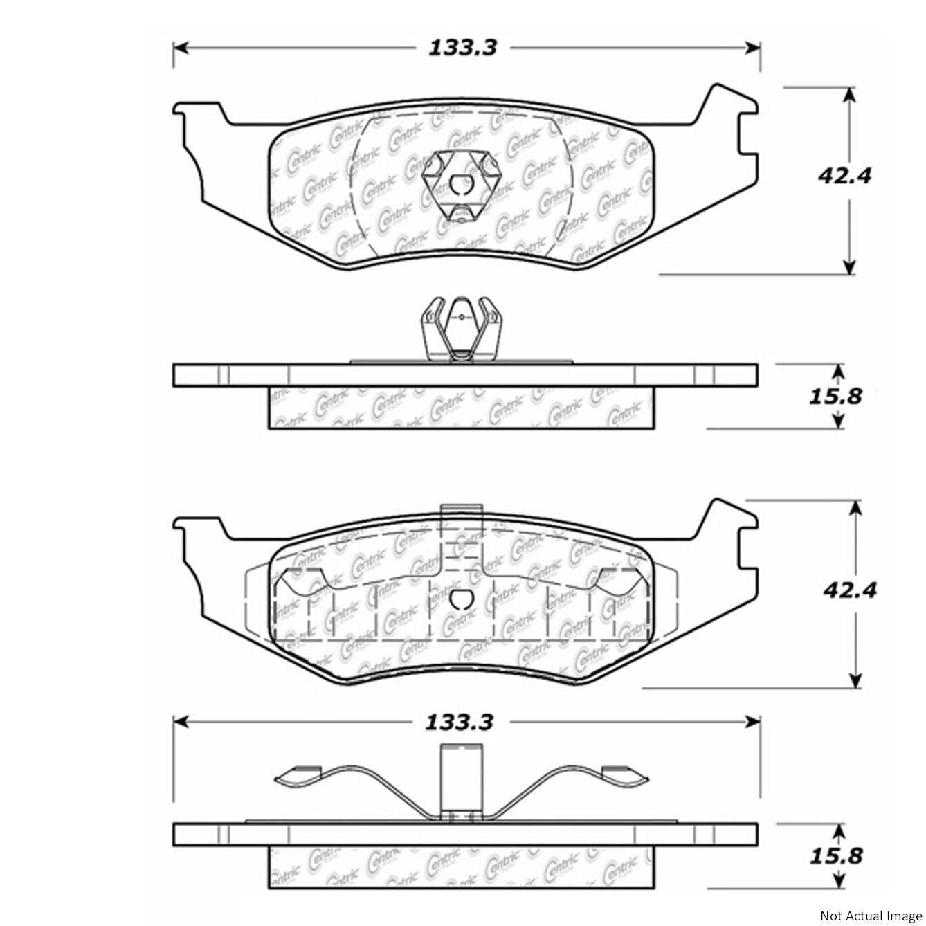 C-Tek Ceramic Brake Pads with Shims top view frsport 103.05120