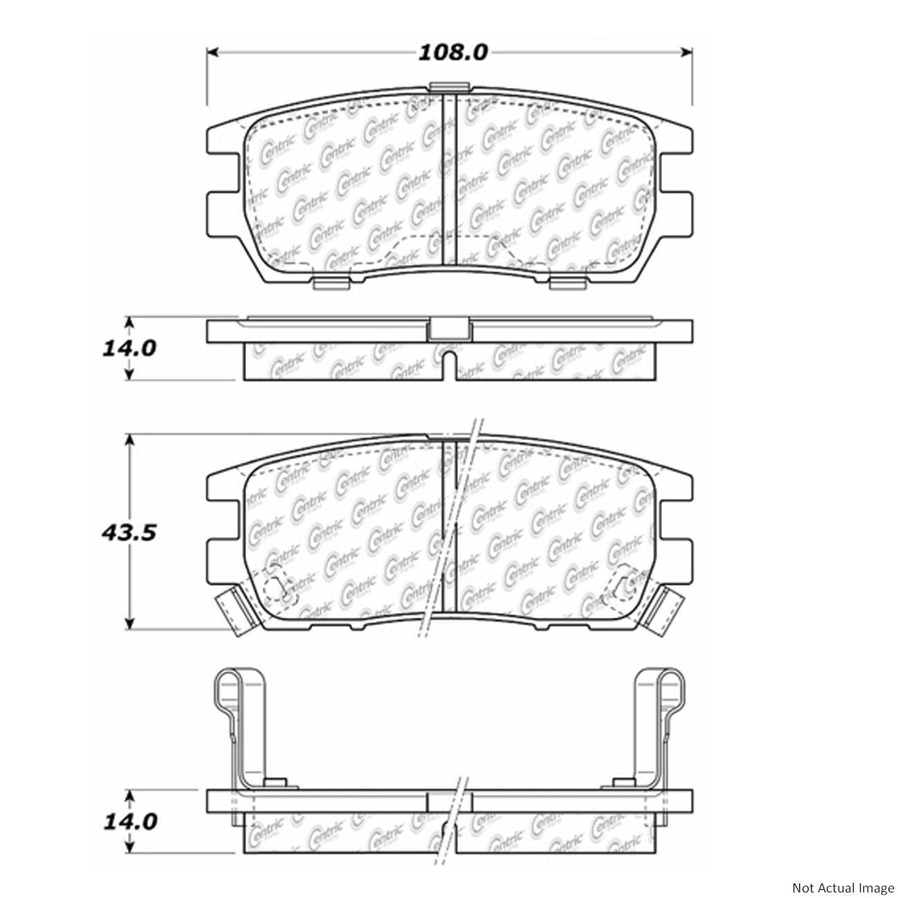 C-Tek Ceramic Brake Pads with Shims top view frsport 103.05670