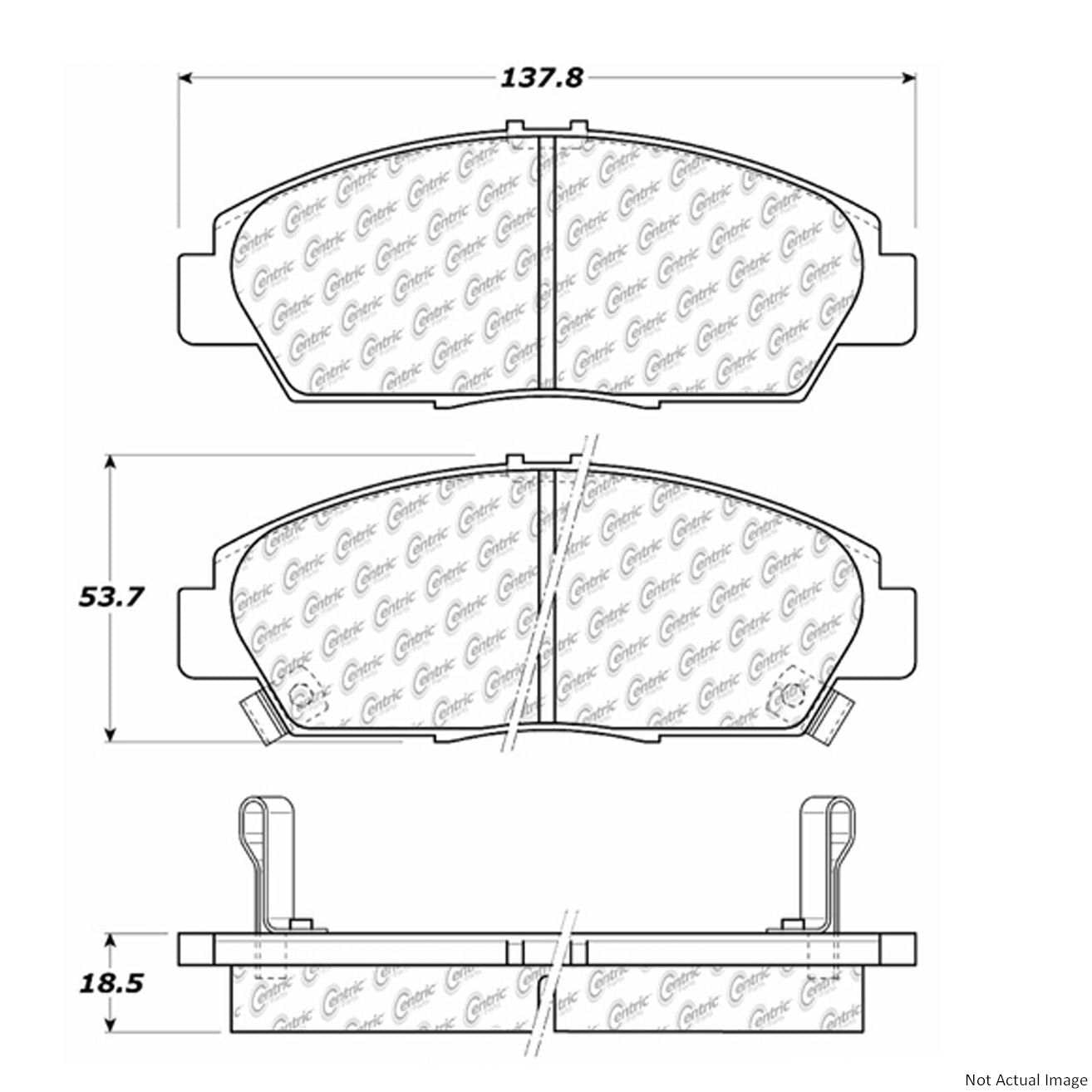 C-Tek Ceramic Brake Pads with Shims top view frsport 103.05680