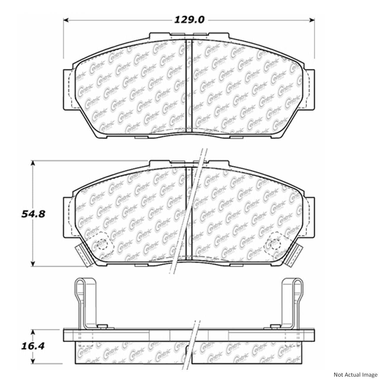 C-Tek Ceramic Brake Pads with Shims top view frsport 103.06170