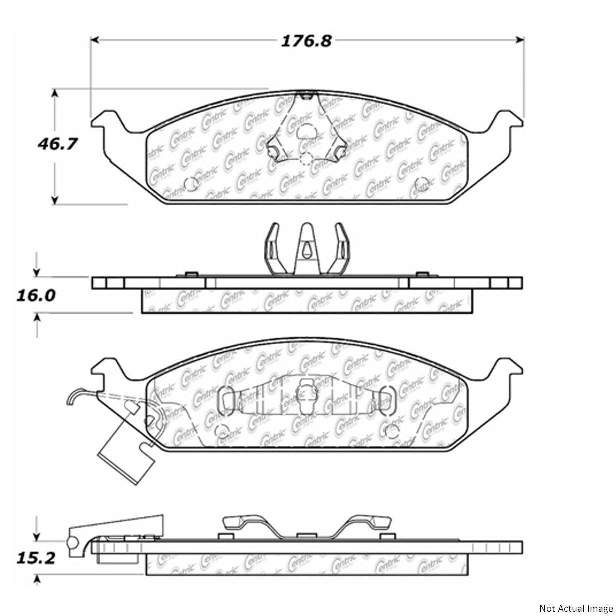 C-Tek Ceramic Brake Pads with Shims top view frsport 103.06500