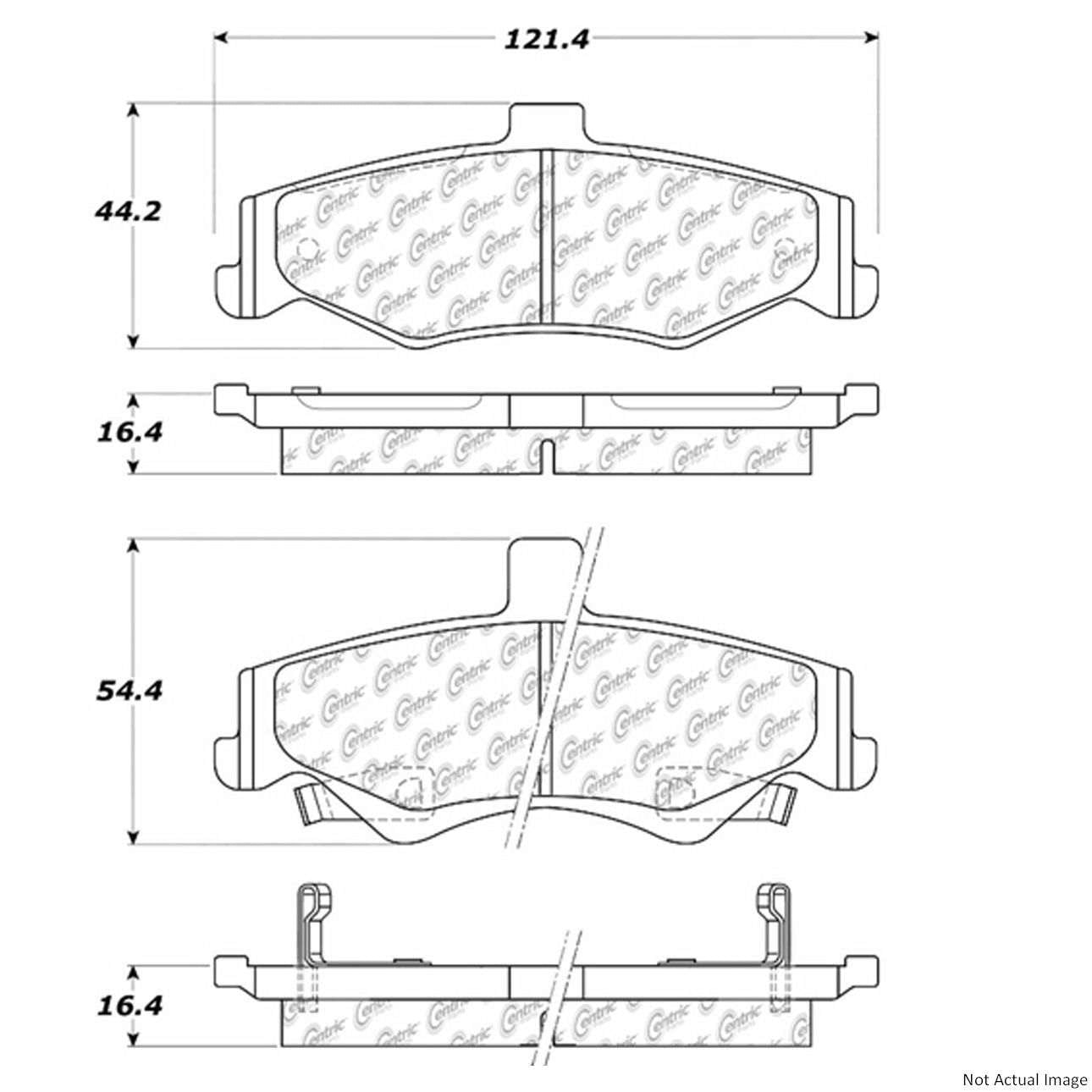 C-Tek Ceramic Brake Pads with Shims top view frsport 103.07500