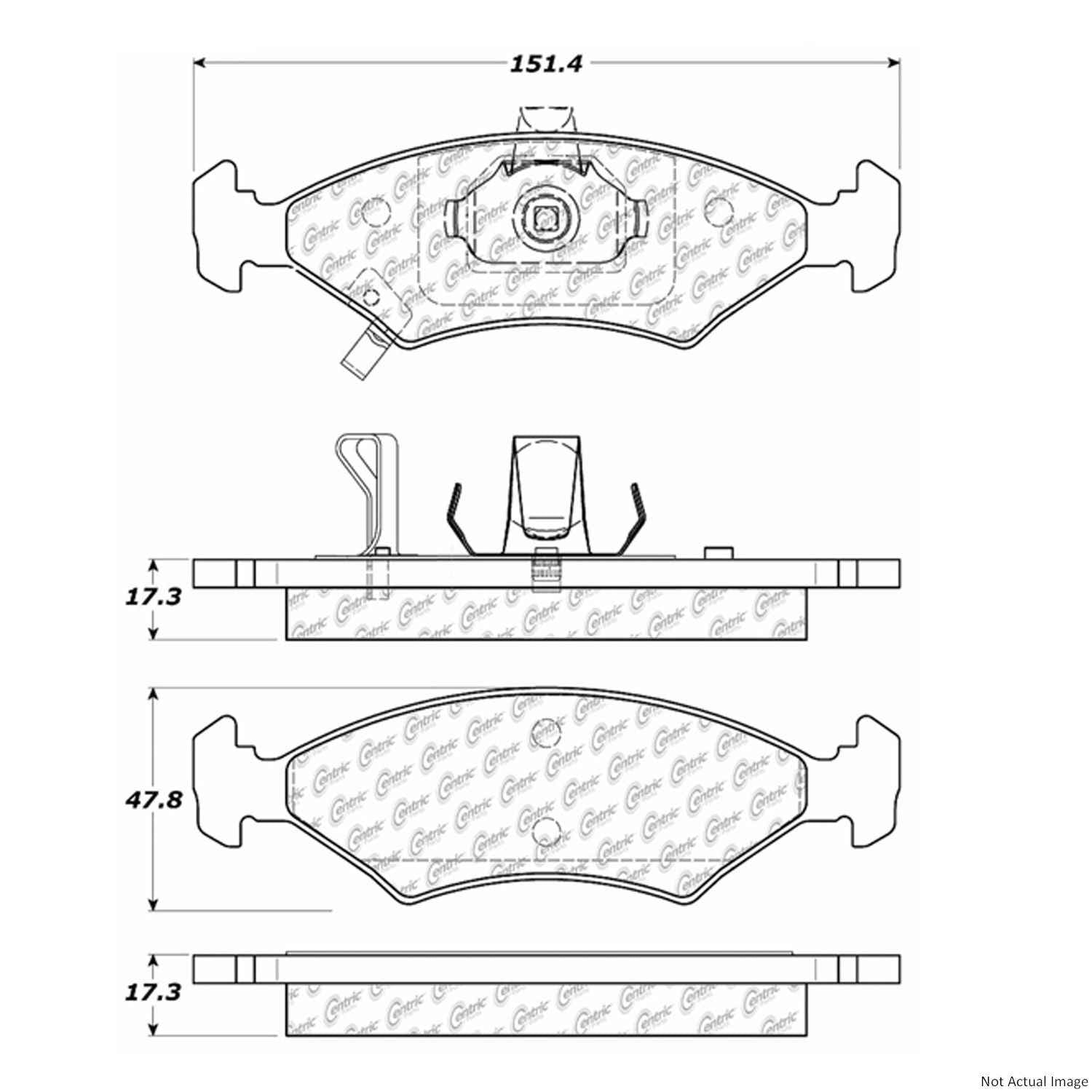 C-Tek Ceramic Brake Pads with Shims top view frsport 103.07660