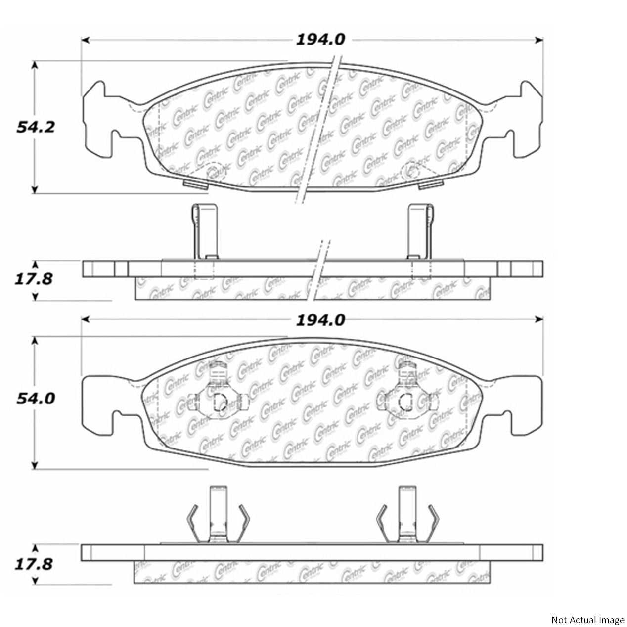 C-Tek Ceramic Brake Pads with Shims top view frsport 103.07900