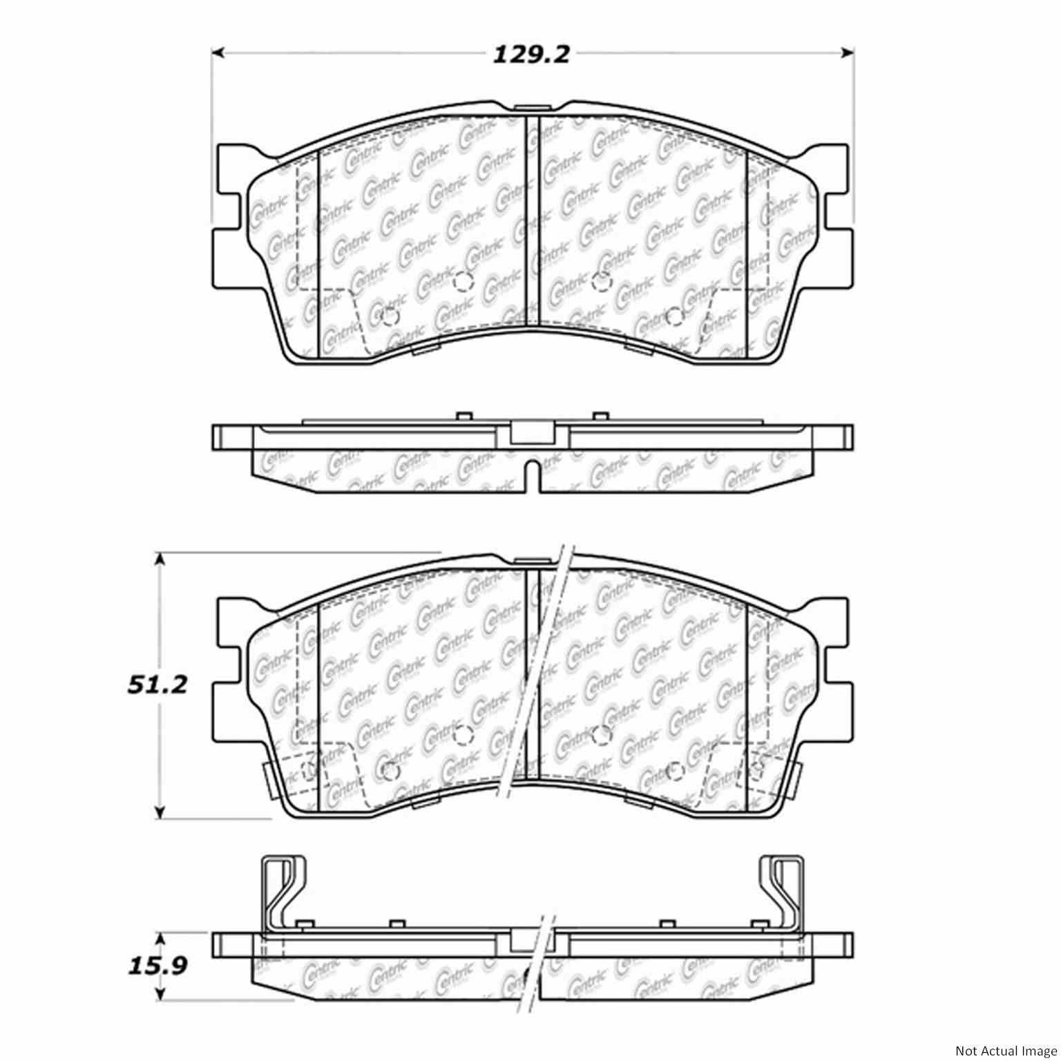 C-Tek Ceramic Brake Pads with Shims top view frsport 103.08890
