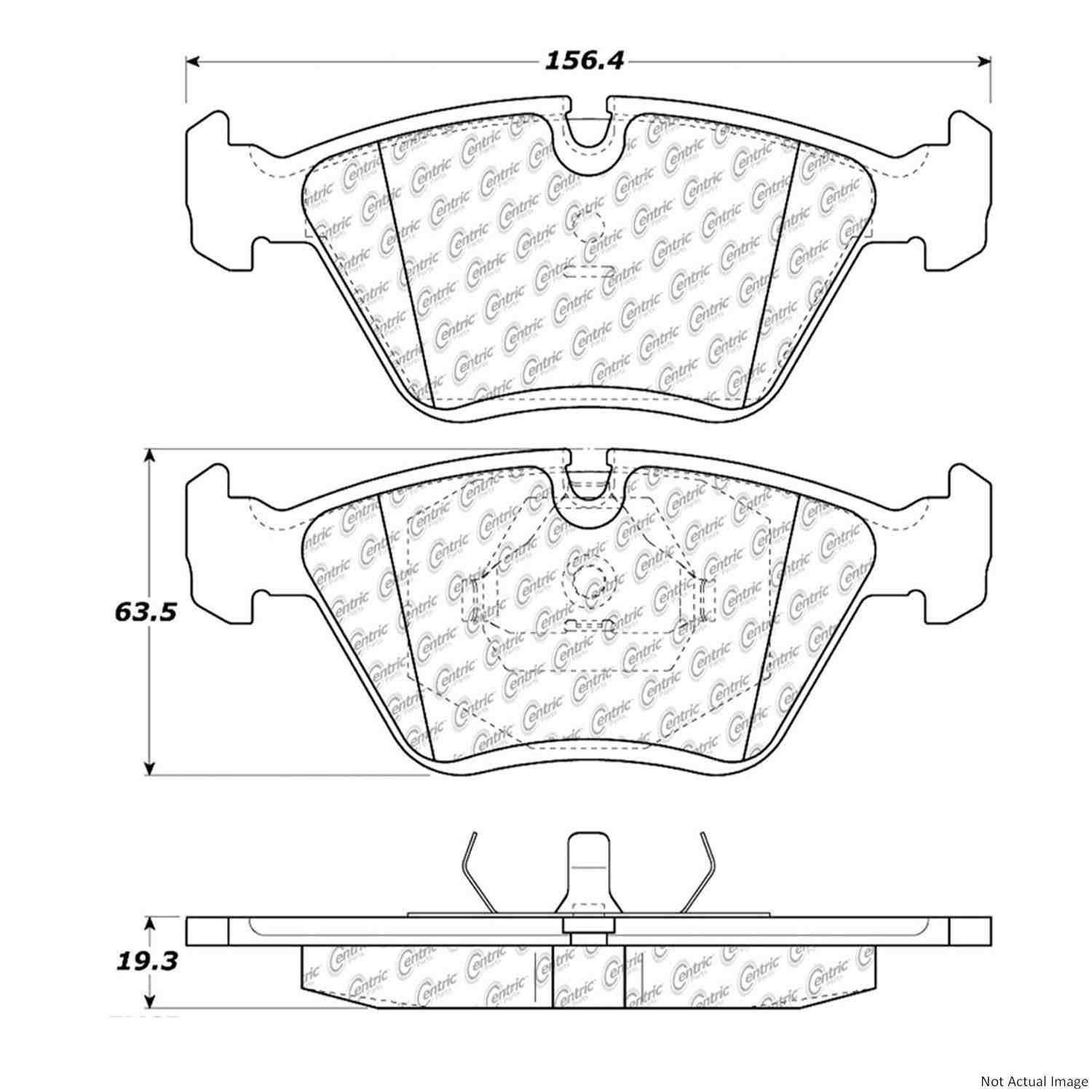 Posi Quiet Semi-Metallic Brake Pads with Hardware top view frsport 104.03940