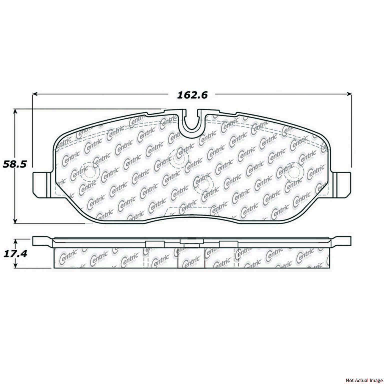 Posi Quiet Semi-Metallic Brake Pads with Hardware top view frsport 104.10980