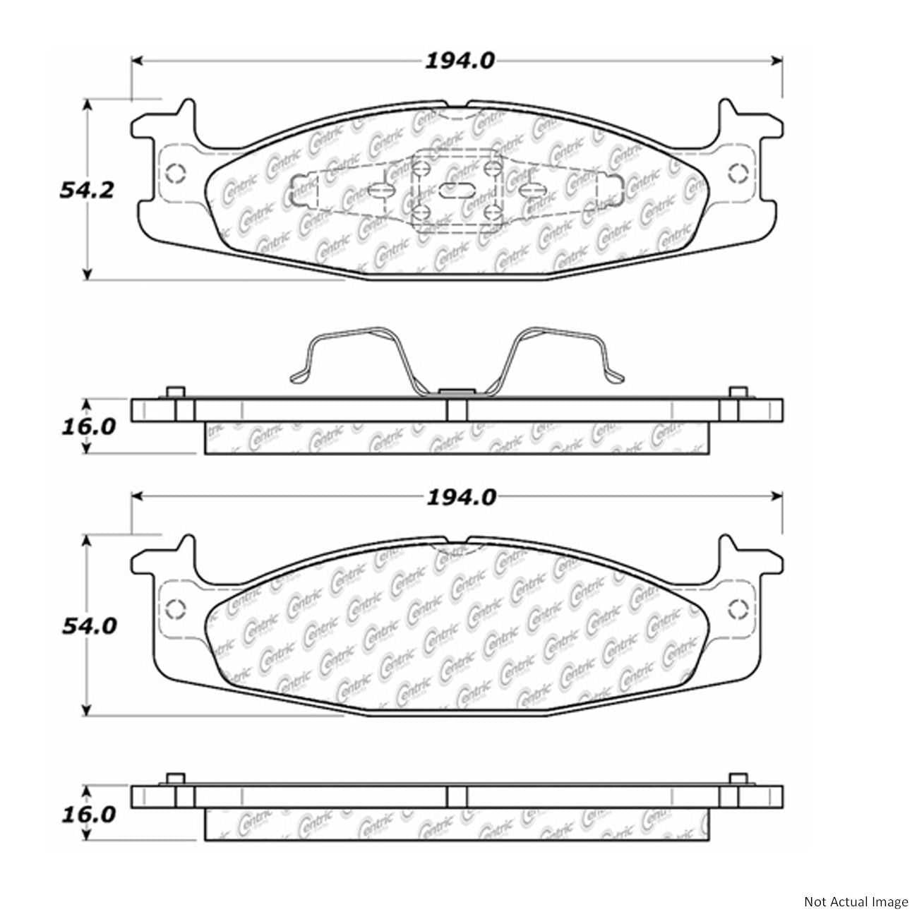 Posi Quiet Extended Wear Brake Pads with Hardware top view frsport 106.06320