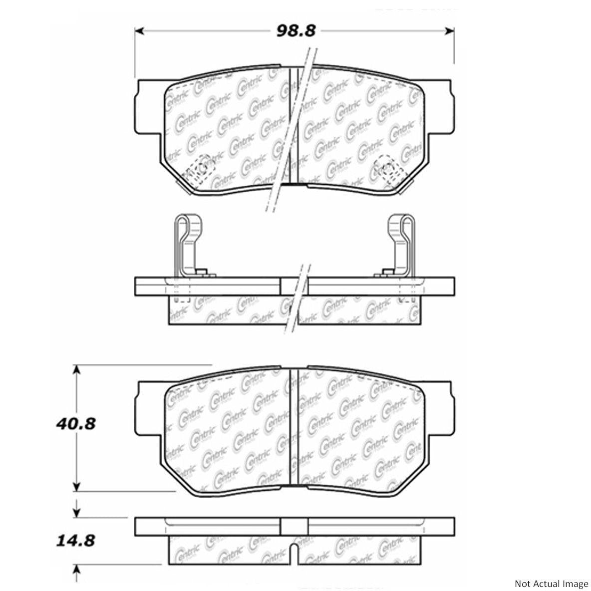 Posi Quiet Extended Wear Brake Pads with Hardware top view frsport 106.08130