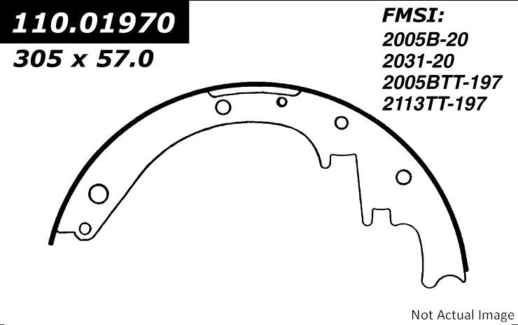Centric Parts Premium Brake Shoes top view frsport 111.01970
