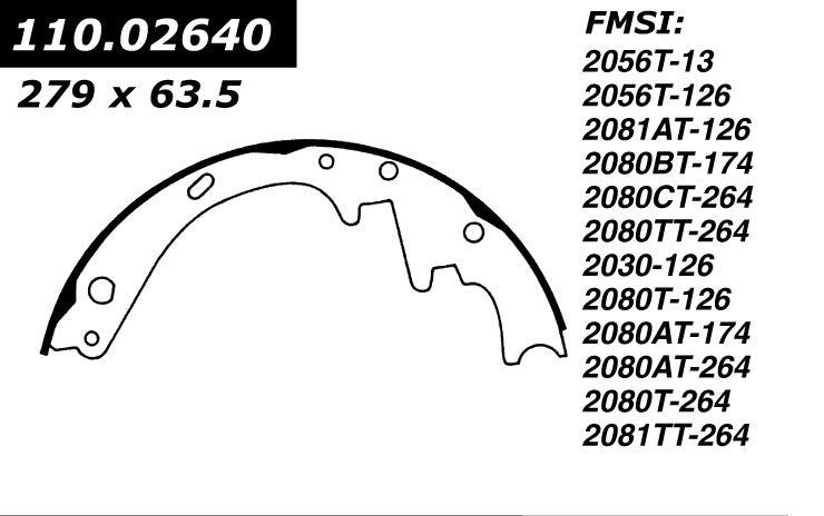 centric parts premium brake shoes frsport 111.02640
