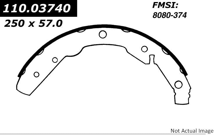 StopTech Premium Brake Shoes top view frsport 111.03740