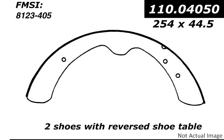 StopTech Premium Brake Shoes top view frsport 111.04050