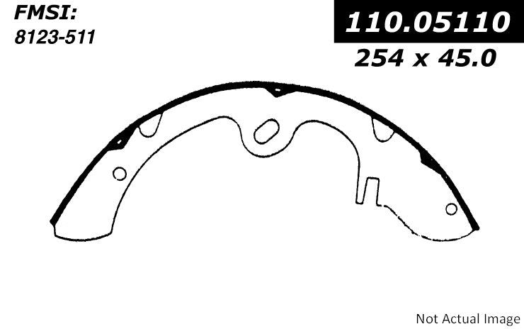 Centric Parts Premium Brake Shoes top view frsport 111.05110