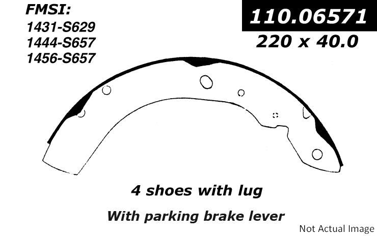 Centric Parts Premium Brake Shoes top view frsport 111.06571