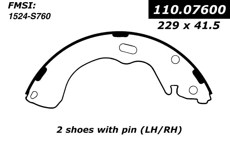 centric parts premium brake shoes frsport 111.07600