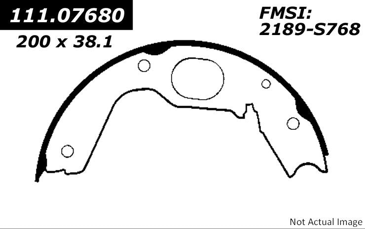 StopTech Premium Parking Brake Shoes top view frsport 111.07680
