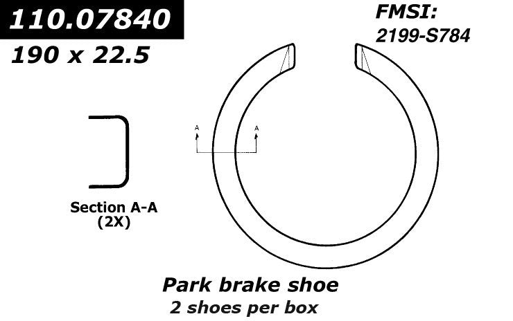 centric parts premium parking brake shoes frsport 111.07840