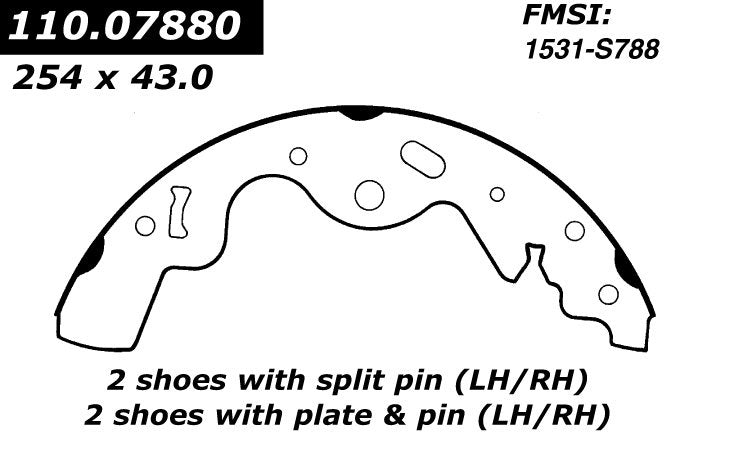 centric parts premium brake shoes frsport 111.07880