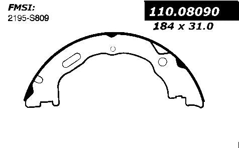 centric parts premium parking brake shoes frsport 111.08090