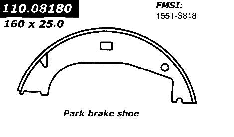 centric parts premium parking brake shoes frsport 111.08180