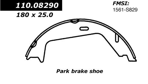 centric parts premium parking brake shoes frsport 111.08290
