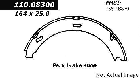 StopTech Premium Parking Brake Shoes top view frsport 111.08300