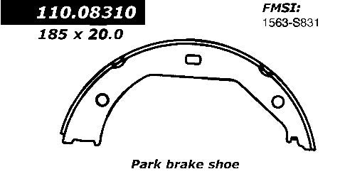 centric parts premium parking brake shoes frsport 111.08310