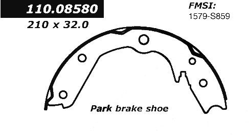 centric parts premium parking brake shoes frsport 111.08580
