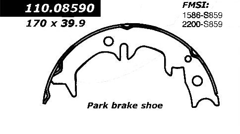 centric parts premium parking brake shoes frsport 111.08590