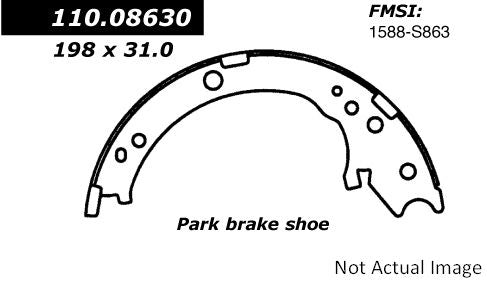 StopTech Premium Parking Brake Shoes top view frsport 111.08630