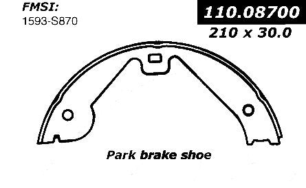 centric parts premium parking brake shoes frsport 111.08700