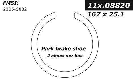 centric parts premium parking brake shoes frsport 111.08820