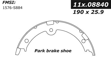 centric parts premium parking brake shoes frsport 111.08840
