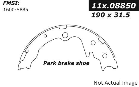 StopTech Premium Parking Brake Shoes top view frsport 111.08850