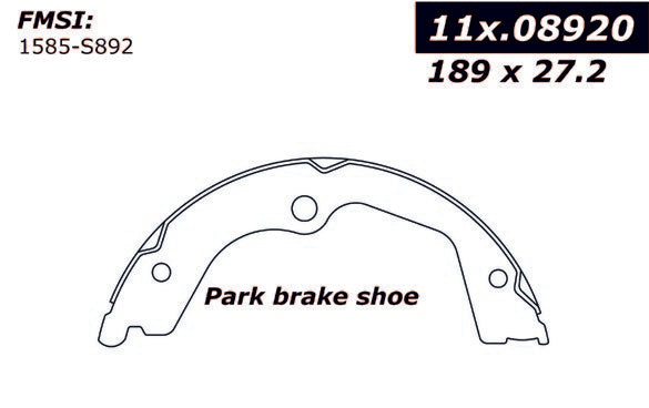 centric parts premium parking brake shoes frsport 111.08920