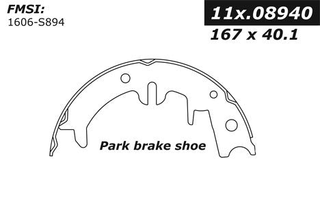 centric parts premium parking brake shoes frsport 111.08940