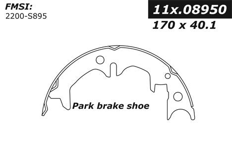 centric parts premium parking brake shoes frsport 111.08950