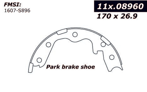 centric parts premium parking brake shoes frsport 111.08960
